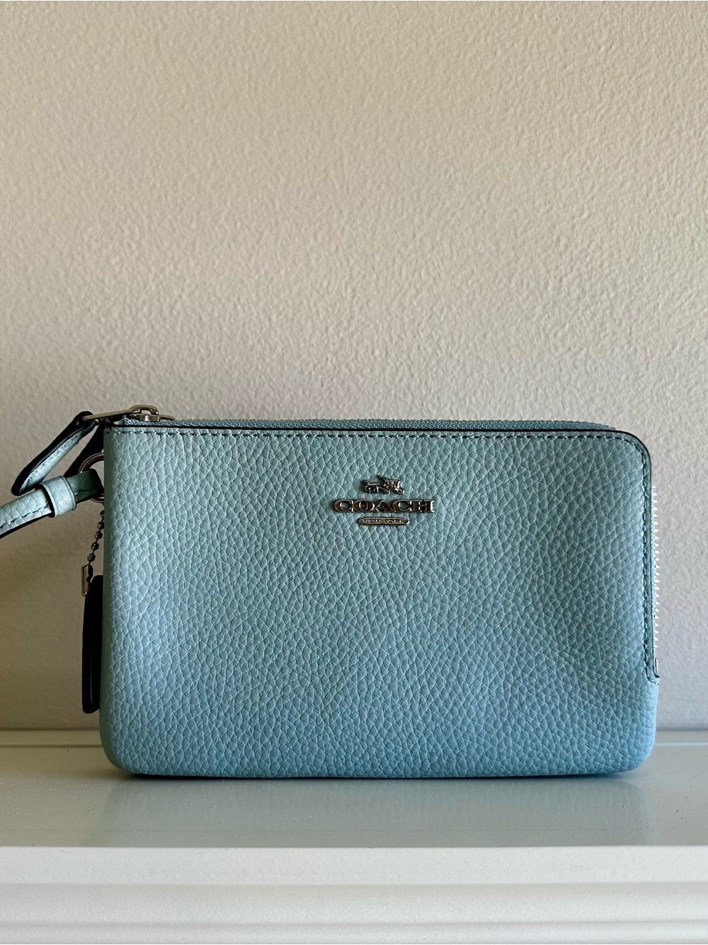 Coach Aqua Small Leather Wristlet/Wallet